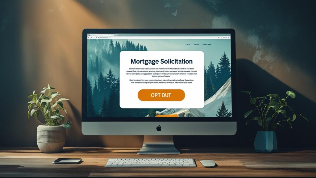 Computer with mortgage solicitation and an opt out button